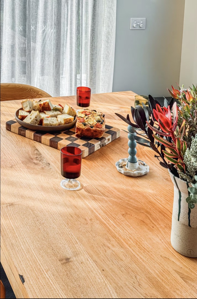 Dining table with native flowers